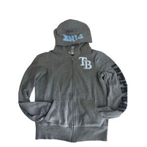 Tampa‎ Bay Rays Victorias Secret PINK Zip Up Hoodie Sweatshirt Gray Size Med